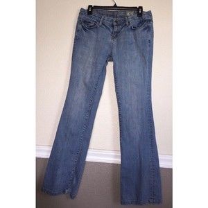 Converse One Star Womens Jeans 6 30x32 Cotton Spandex Blend Blue Worn Distressed